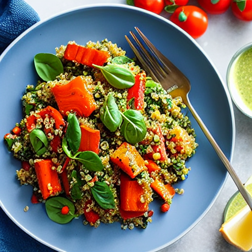 Roasted Vegetable and Quinoa Salad with Lentils and Spinach and Chickpeas and Lentils and Spinach and Lentils and Spinach and Lentils and Spinach and Lentils and Spinach and Lentils and Spinach and Lentils