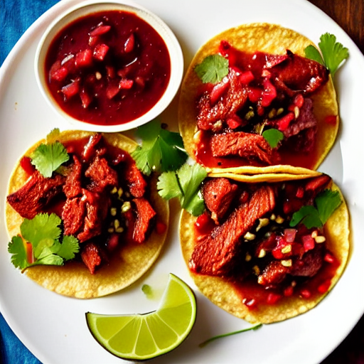Tacos de Res en Salsa de Guayaba