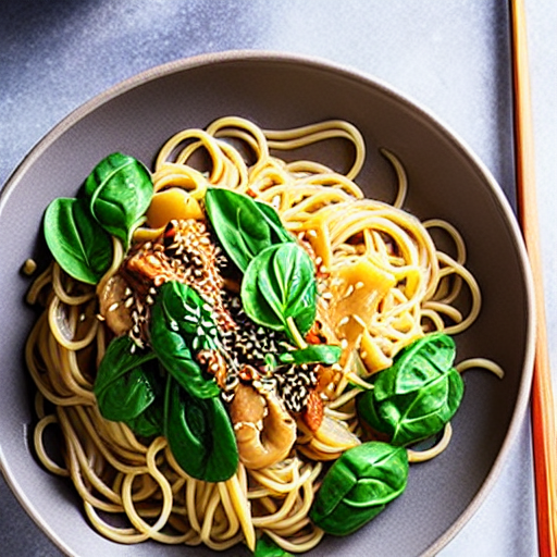 Korean Spinach Noodles