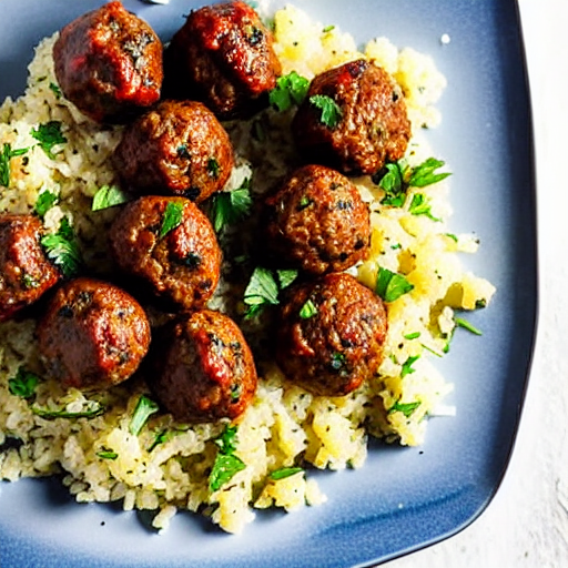 Greek Meatballs with Cauliflower Rice