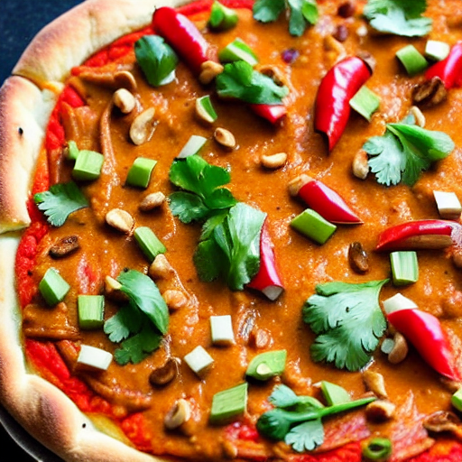 Spicy Peanut Sauce Pizza