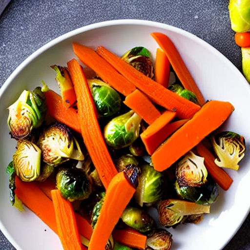 Honey Mustard Roasted Brussels Sprouts and Carrots