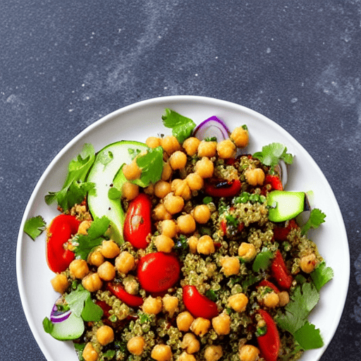 Grilled Vegetable and Chickpea Salad with Quinoa