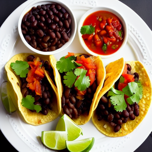 Tacos de Frijoles con Camarón