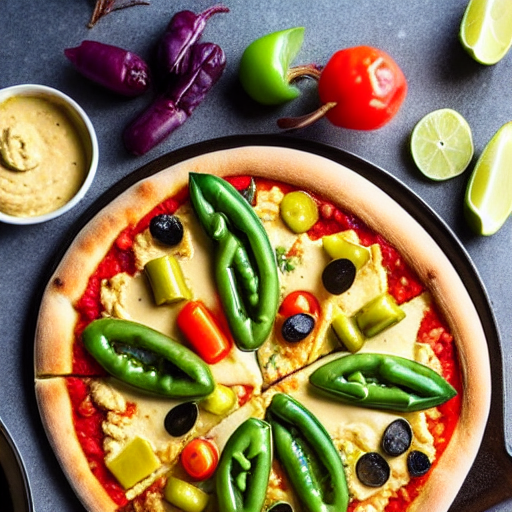 Pizza de Hummus y Verduras