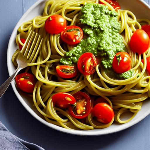 Pasta con i Pomodori e Salsa Verde