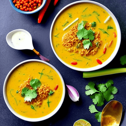 Kadhi with Rice and Papad