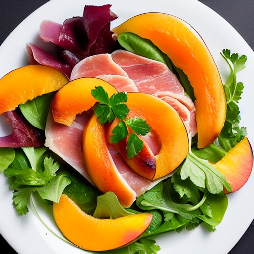 Salade de Pêches et Jambon