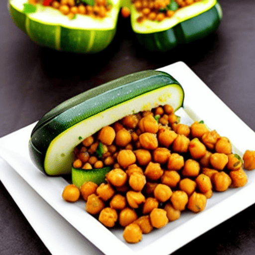 Stuffed Zucchini with Chickpeas