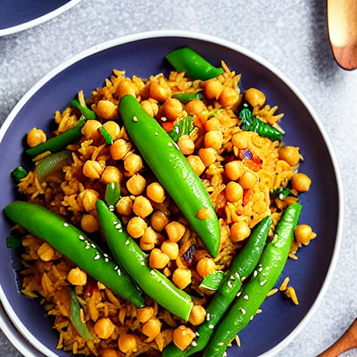 Vegetable and Chickpea Stir-Fry with Rice