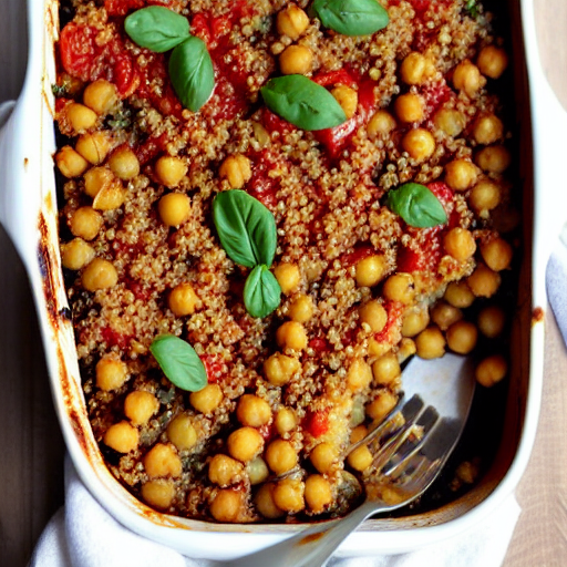 Baked Eggplant and Chickpea Bake with Quinoa