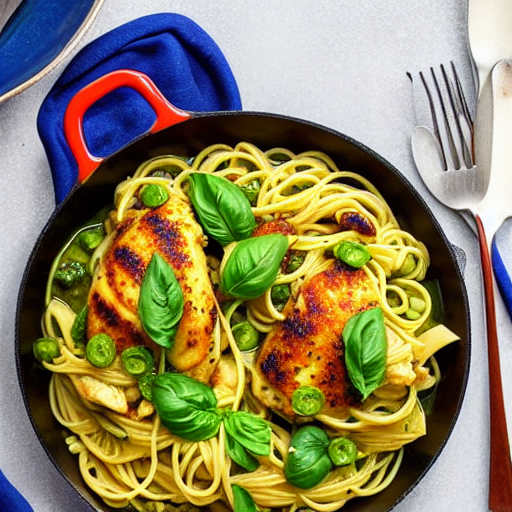 Pasta con Pollo en Salsa Verde