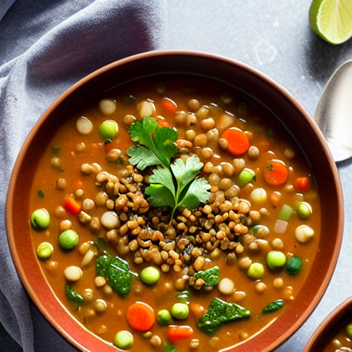 Vegetable and Lentil Soup with Rice