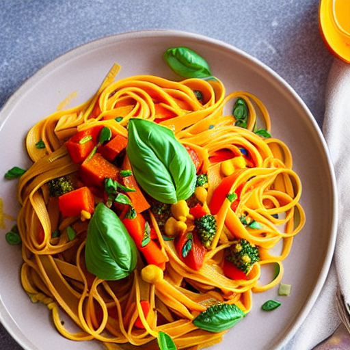 Saffron Vegetable Pasta