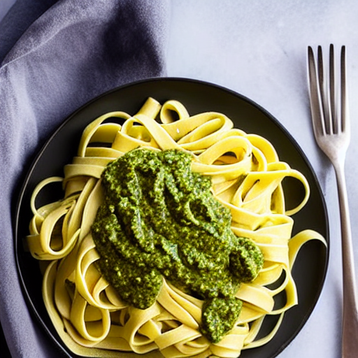 Fettuccine com Pesto de Manjericão