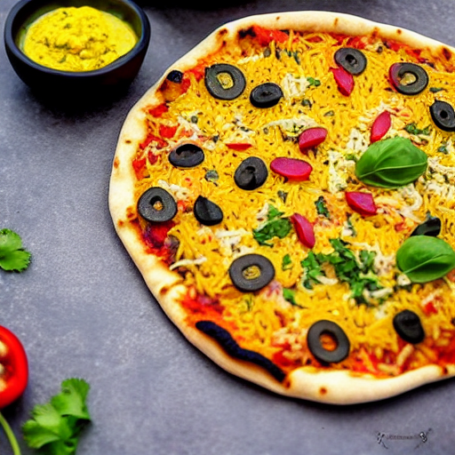 Vegetable Biryani Pizza