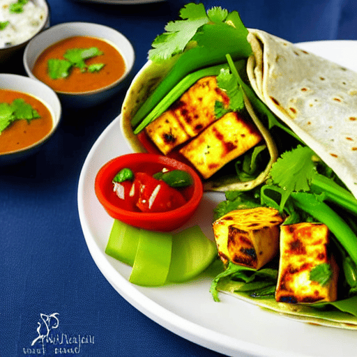 Paneer Tikka Salad Wrap
