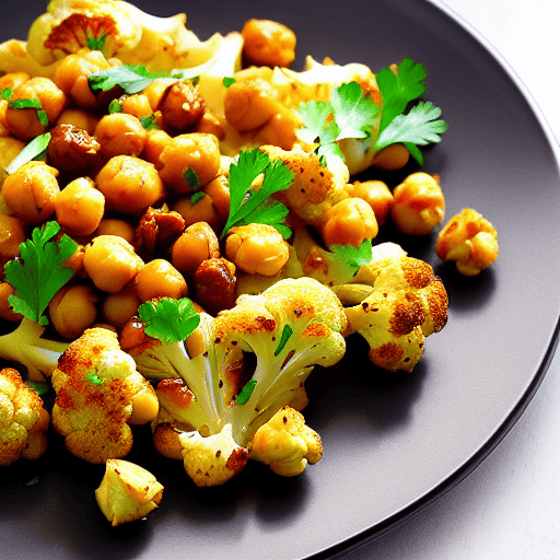 Roasted Cauliflower and Chickpeas