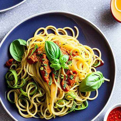 Keto Spicy Basil Noodles