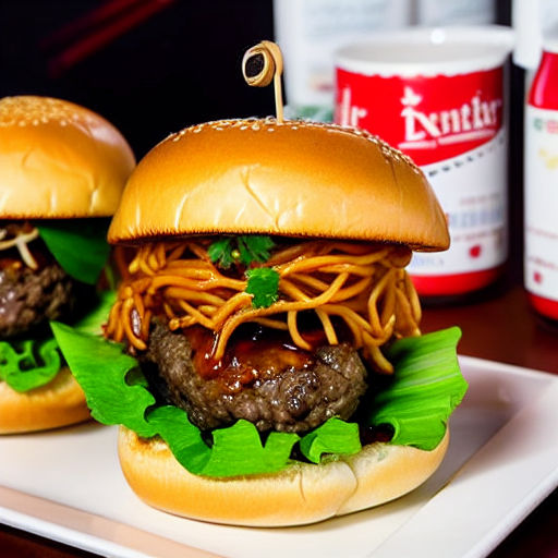 Beef Chow Mein Burger
