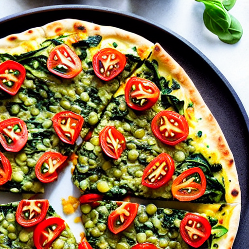 Lentil and Spinach Pizza