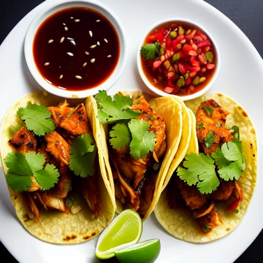 Tacos de Pescado al Tamarindo y Jengibre y Cilantro