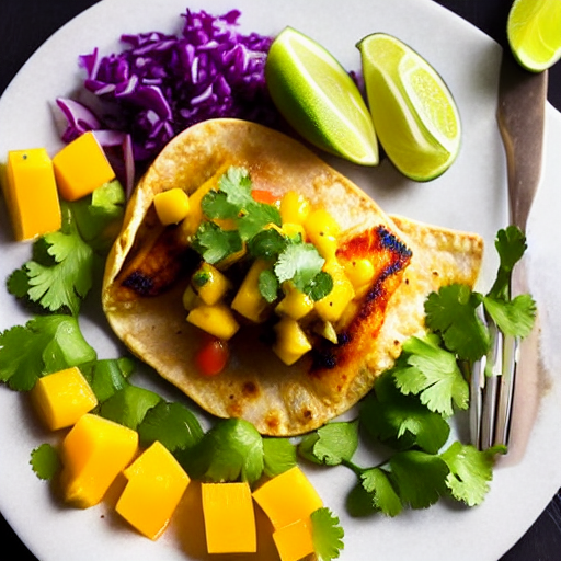 Tacos de Pescado con Salsa de Mango