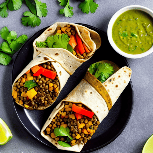 Grilled Vegetable and Lentil Wrap