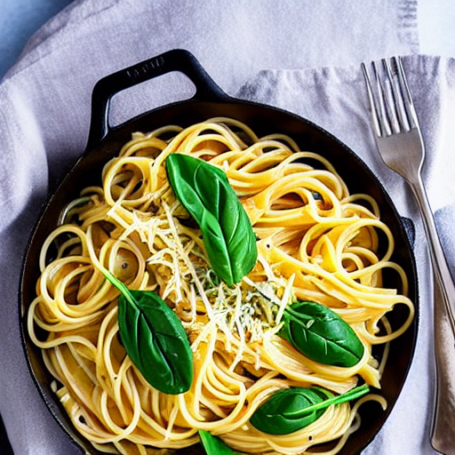 Pasta with Spinach and Garlic with Cheese