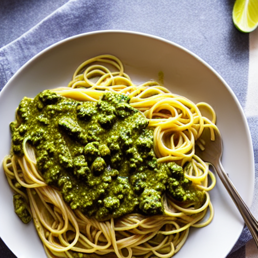 Pasta con Pesto de Albahaca