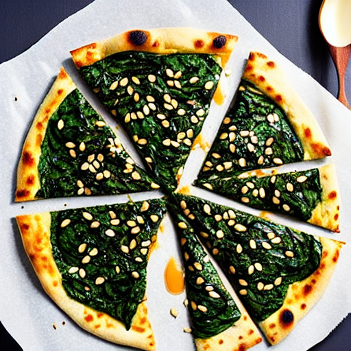 Sesame Spinach Pizza