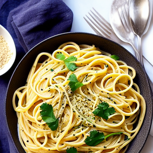Keto Garlic Tahini Pasta