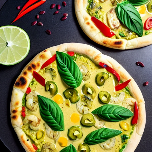 Green Curry Shrimp Pizza