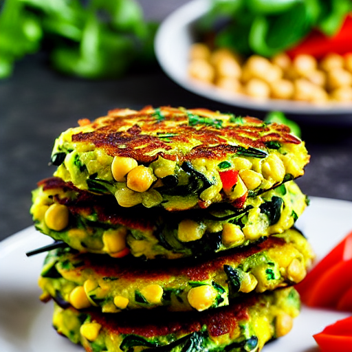 Zucchini and Corn Fritters with Lentils and Spinach and Chickpeas and Lentils and Spinach and Lentils and Spinach and Lentils and Spinach and Lentils and Spinach and Lentils