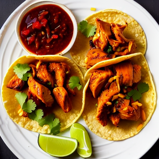 Tacos de Pollo en Salsa de Tamarindo y Chipotle