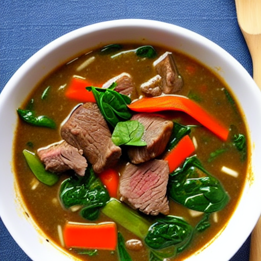 Beef and Spinach Soup Stir-Fry