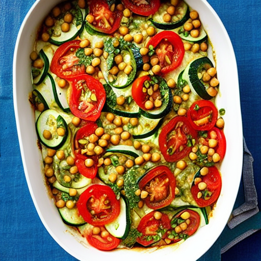 Zucchini and Tomato Gratin with Lentils and Spinach and Chickpeas and Lentils and Spinach and Lentils and Spinach and Lentils and Spinach and Lentils and Spinach and Lentils