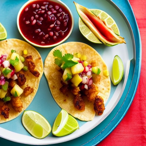 Tacos de Pescado al Guayaba y Piña