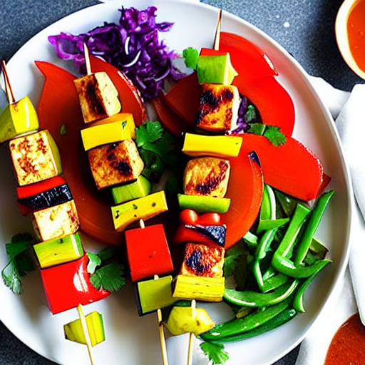 Tofu and Vegetable Skewers