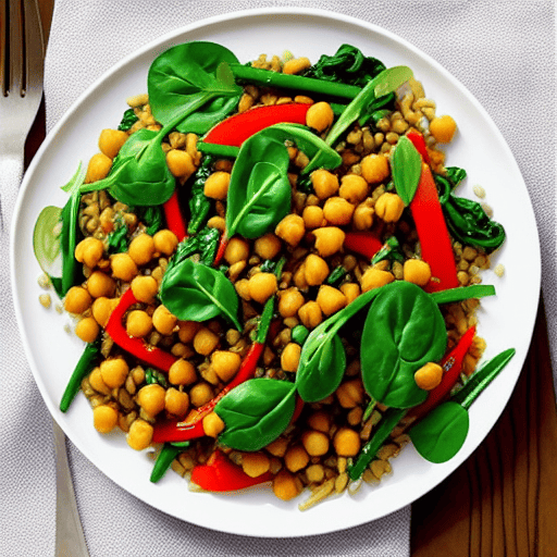 Chickpea and Vegetable Stir-Fry with Lentils and Spinach and Chickpeas and Lentils and Spinach and Lentils and Spinach and Lentils and Spinach and Lentils and Spinach and Lentils
