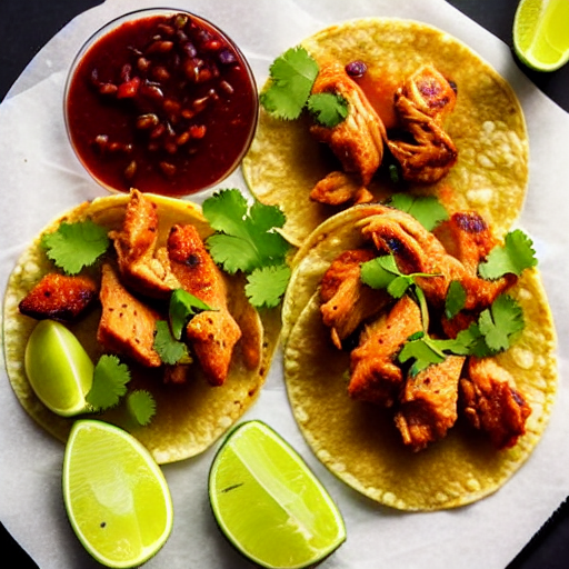 Tacos de Pollo en Salsa de Tamarindo y Limón
