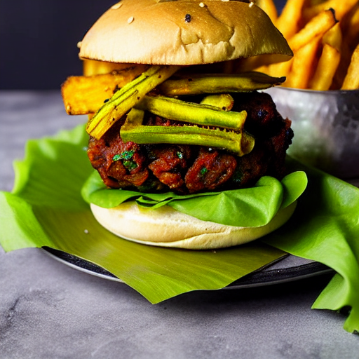 Bhindi Fry Burger