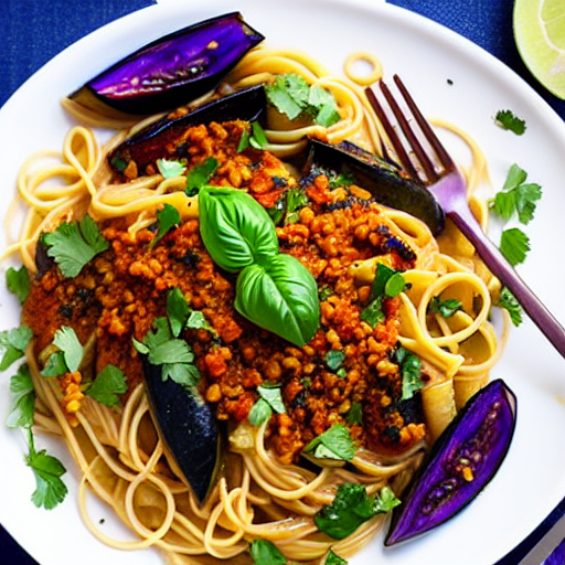 Pasta with Roasted Eggplant