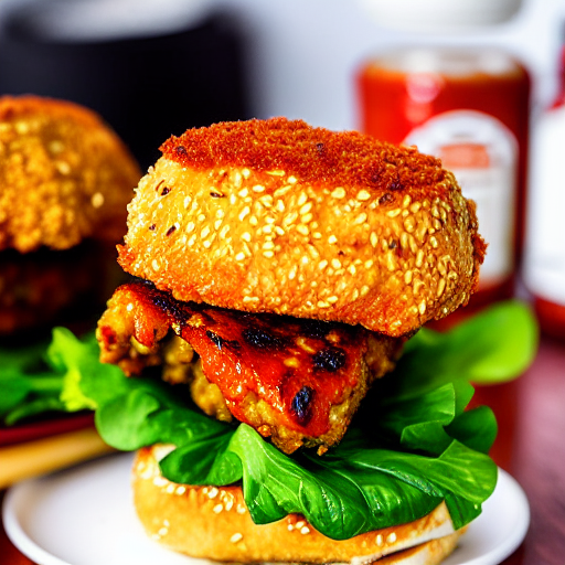 Korean Fried Cauliflower Burger