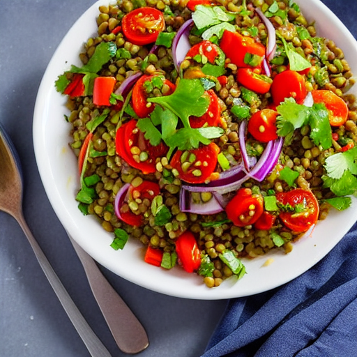 Vegetable and Lentil Salad with Rice