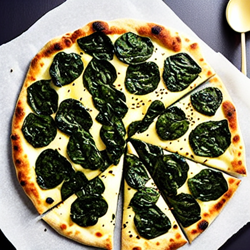 Sesame Spinach Pizza