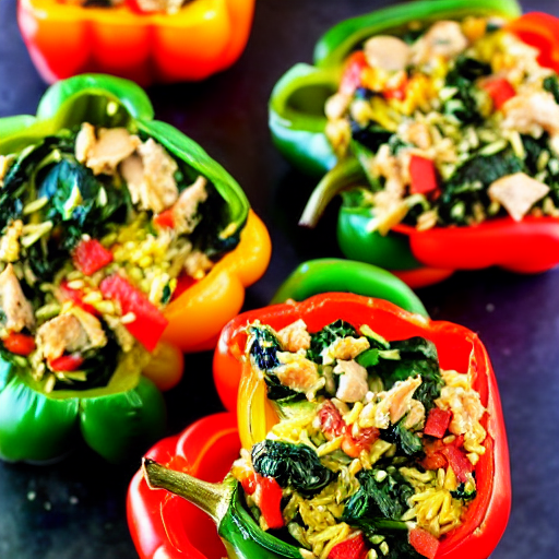Chicken and Spinach Stuffed Peppers