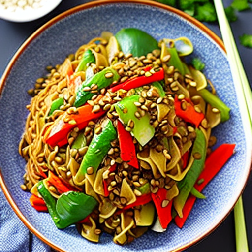 Vegetable and Lentil Noodle Stir-Fry
