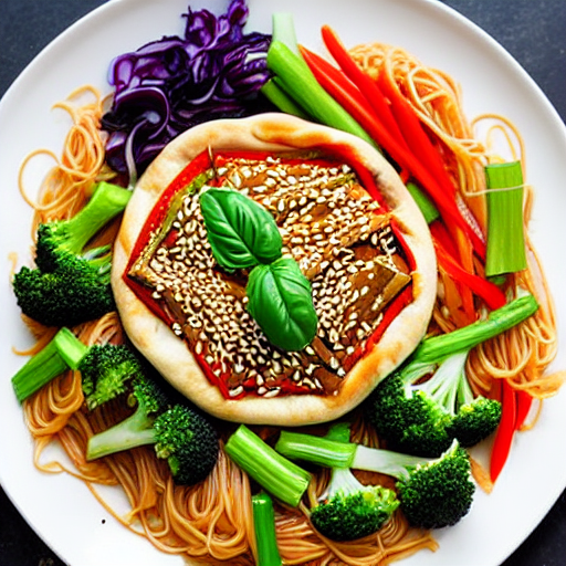 Sesame Noodle Pizza