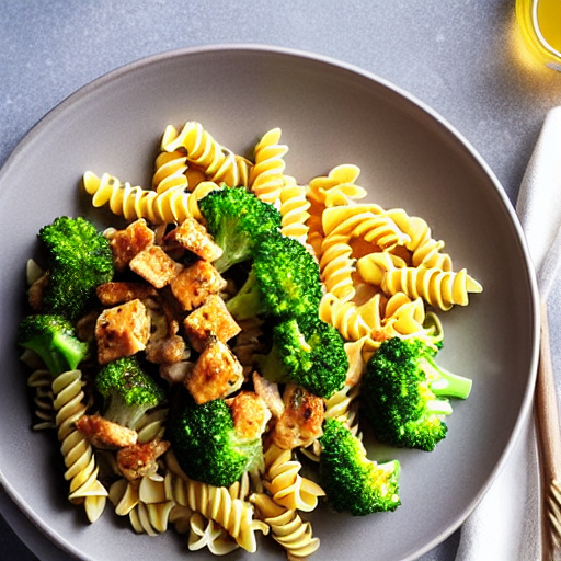 Fusilli com Frango e Brócolis